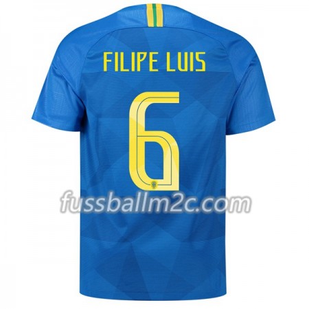 Fußballtrikots Brasilien Filipe Luis 6 Auswärts Trikotsatz WM 2018